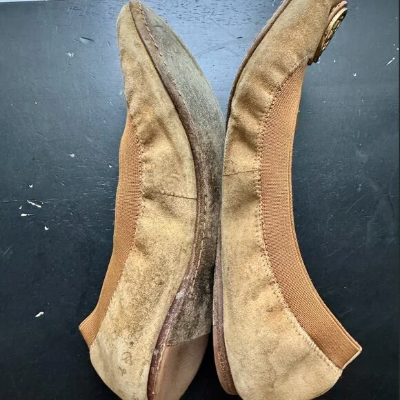 TORY BURCH Caroline Suede Ballerina Flats - Picture 11 of 12